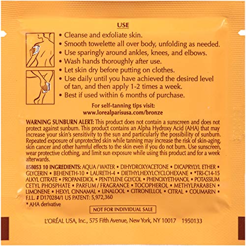 Toallitas Sublime Bronze sin manchas para un bronceado natural.