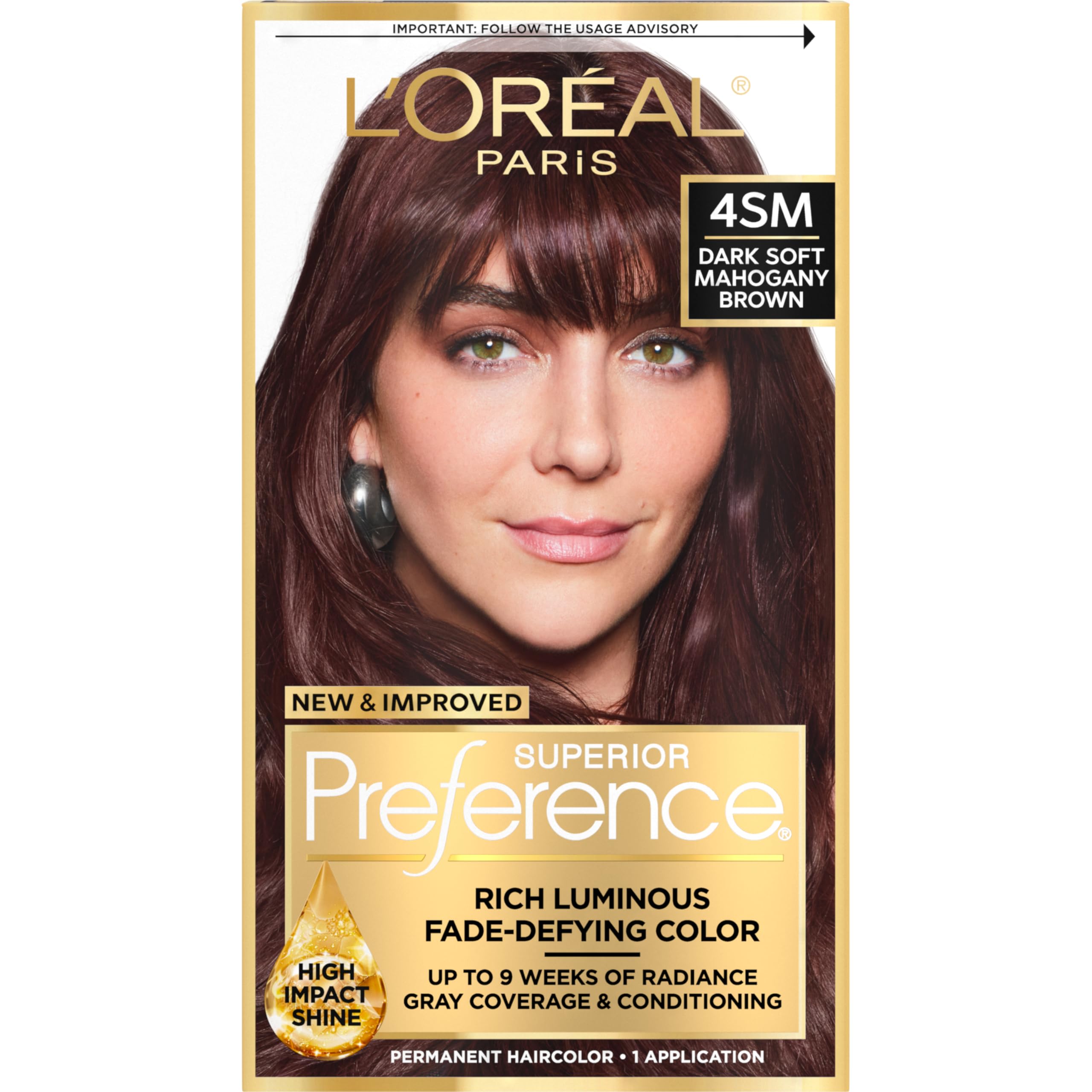 L'Oreal Paris Superior Preference 4SM bottle for fade-defying dark mahogany color