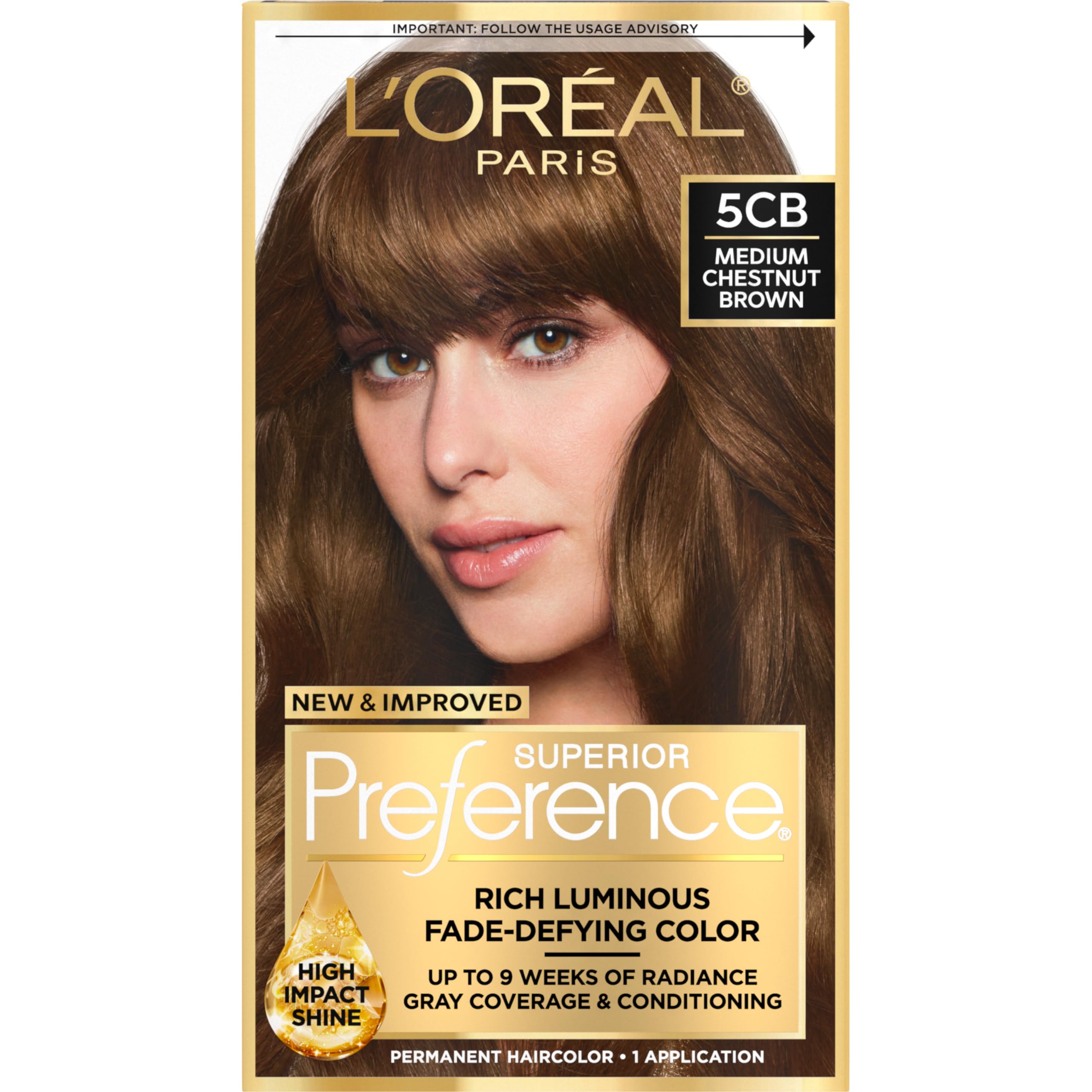 L'Oreal Paris Superior Preference bottle illustrating fade-defying color gel for precise application