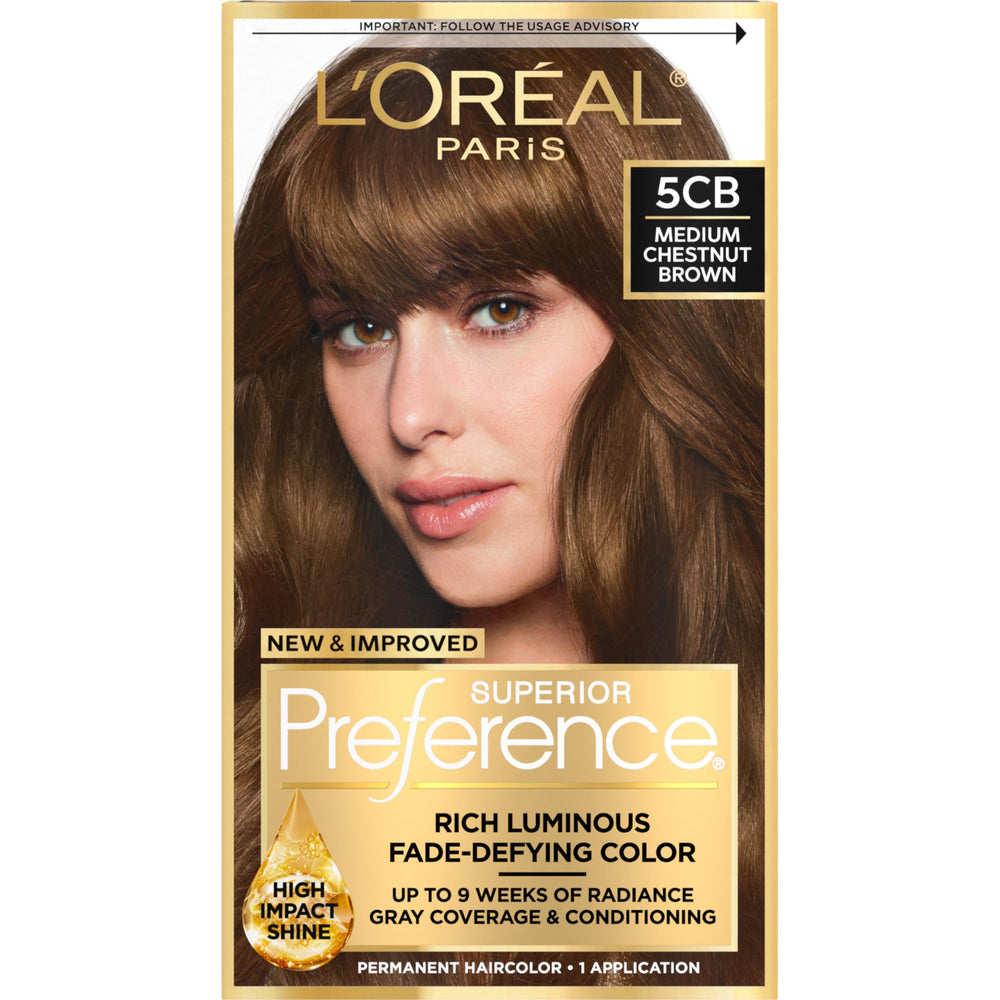 L'Oreal Paris Superior Preference bottle illustrating fade-defying color gel for precise application