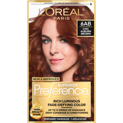 L'Oreal Paris Superior Preference chic auburn brown 6AB color gel for rich fade-free shine