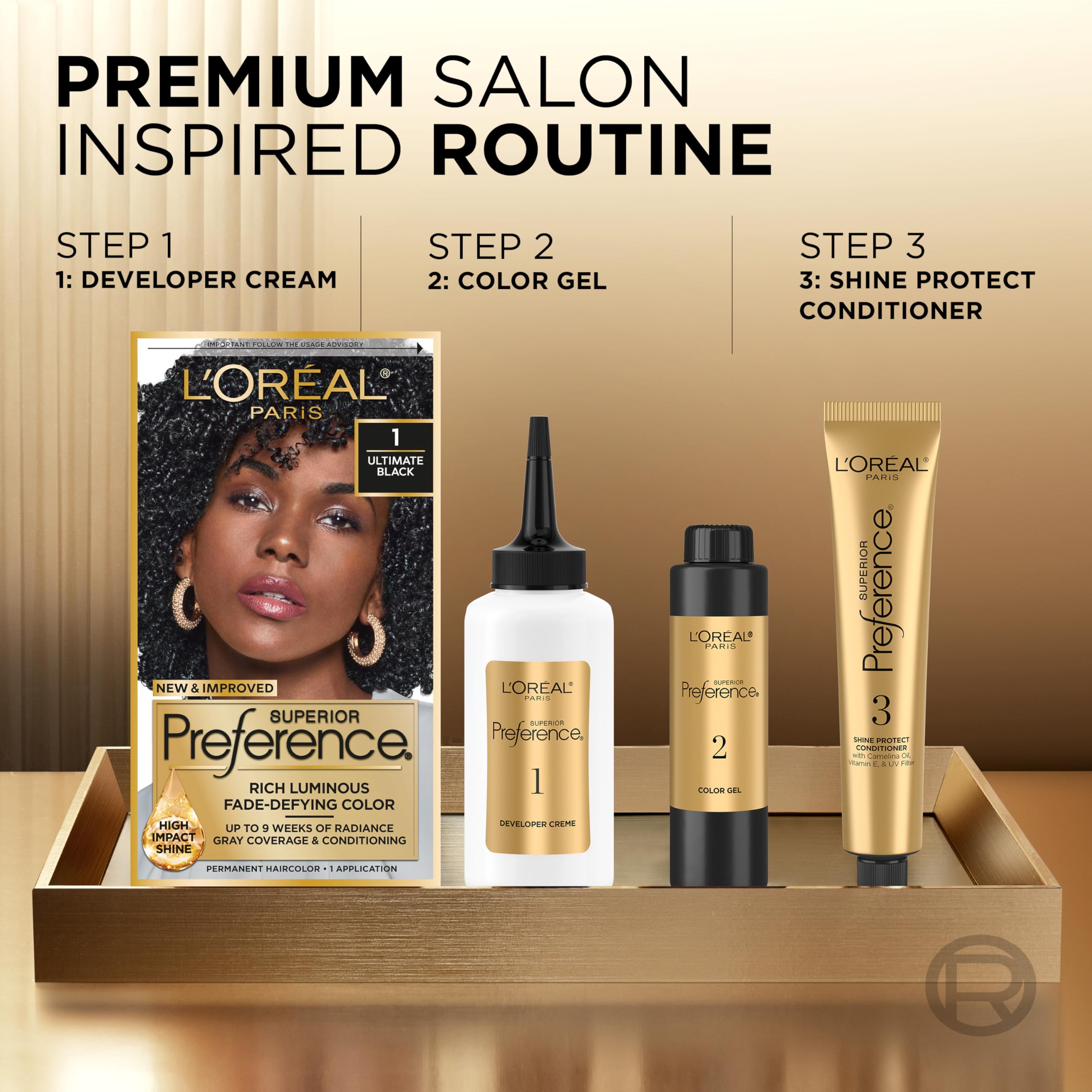 L'Oreal Paris Superior Preference color gel delivers smooth coverage with lasting vibrancy.
