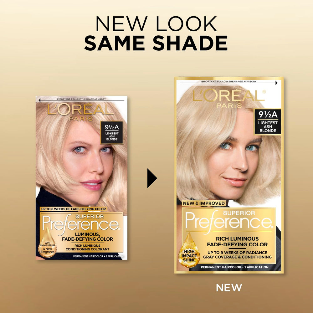 L’Oréal Paris Superior Preference kit components image highlights complete at-home color system.