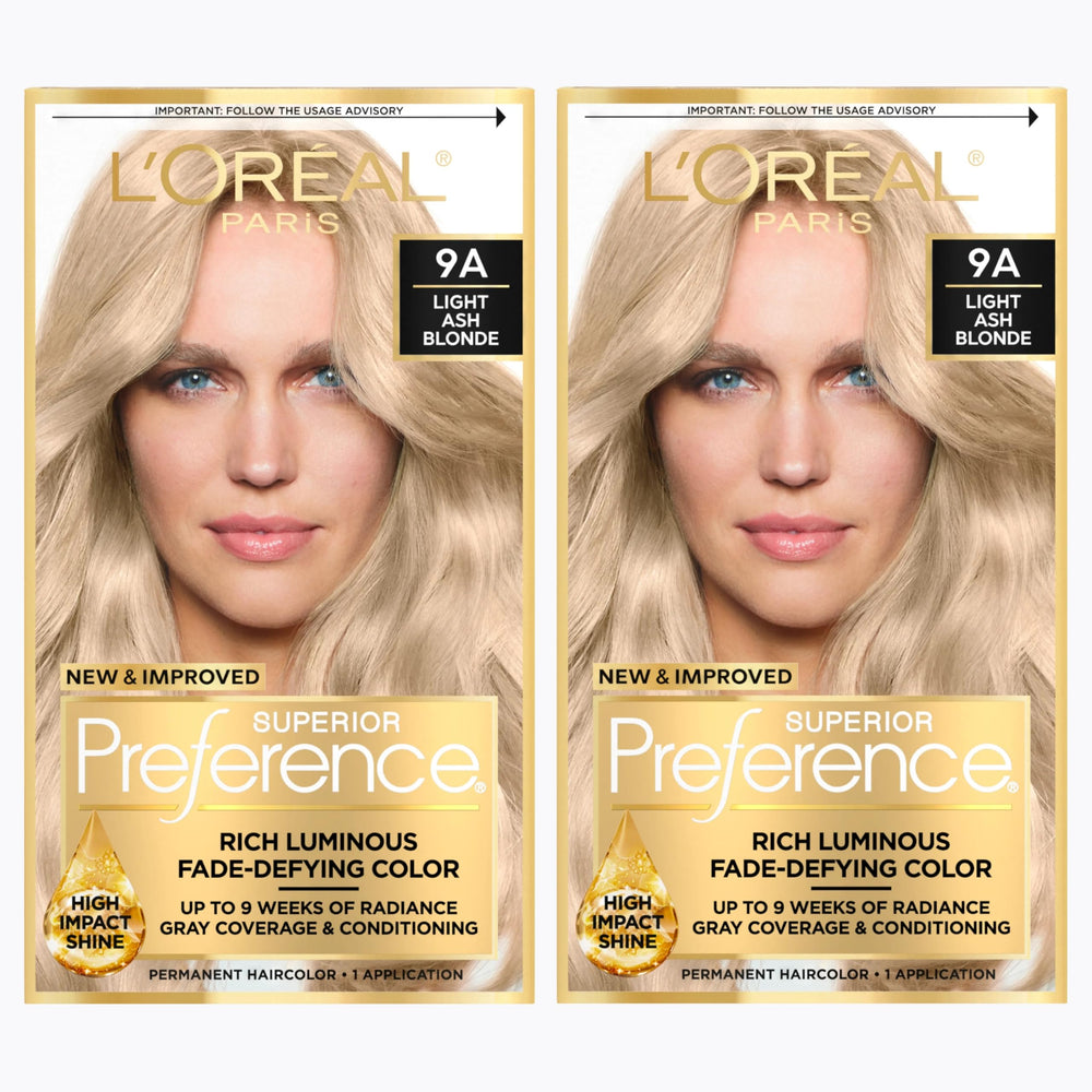 L'Oreal Paris Superior Preference light ash blonde color gel for vibrant, fade-defying results