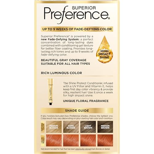 L'Oreal Paris Superior Preference long-lasting shine system keeps color vibrant.