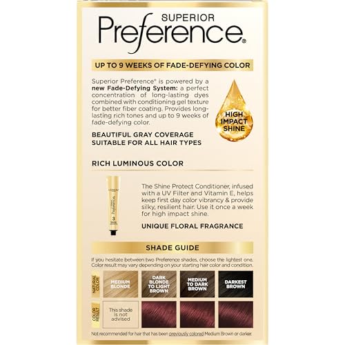 L'Oreal Paris Superior Preference radiant hair shine and finish.