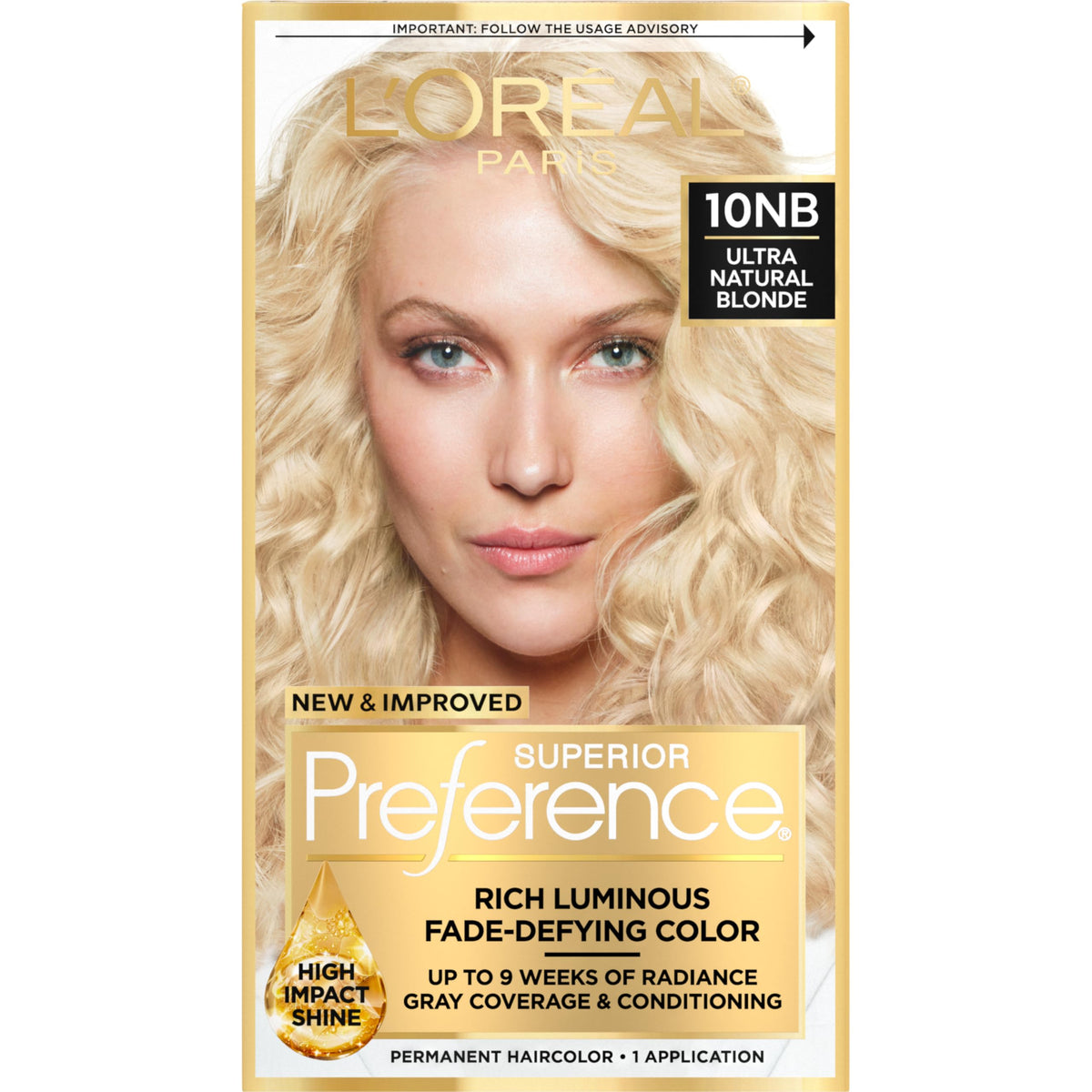 L'Oreal Paris Superior Preference 10NB natural blonde color gel for precise at home application