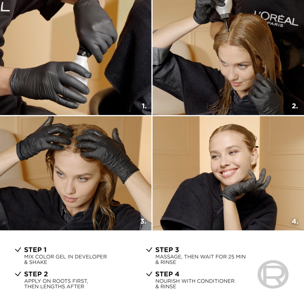 L'Oreal Paris UV-filter infused formula protects color from environmental fade.