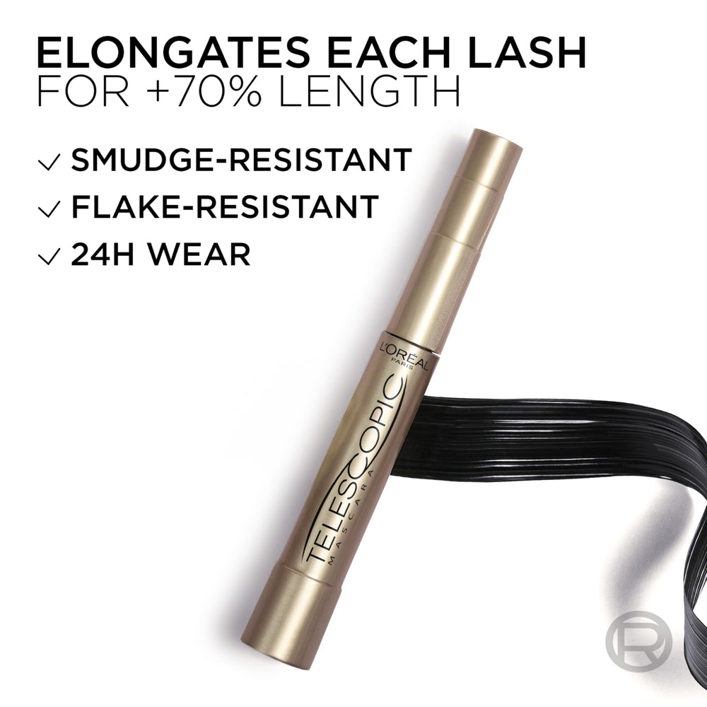 L’Oréal Paris Telescopic Mascara: aplicación suave con cepillo de dos caras.