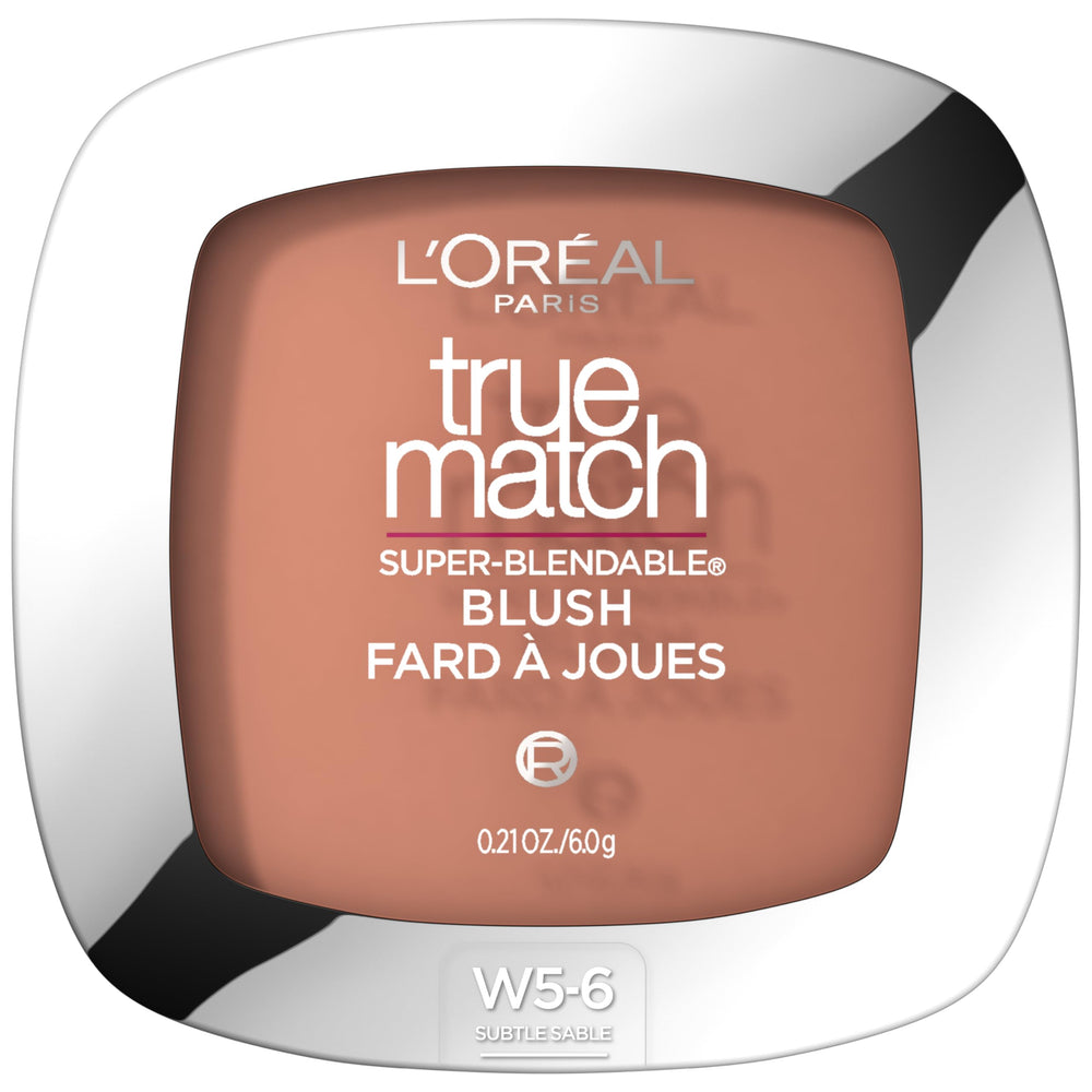 L'Oreal Paris True Match Blush Subtle Sable, aplicación suave en las mejillas para un rubor natural.