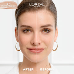 L'Oreal Paris True Match Nude Hyaluronic Serum, aplicación suave para tono uniforme.