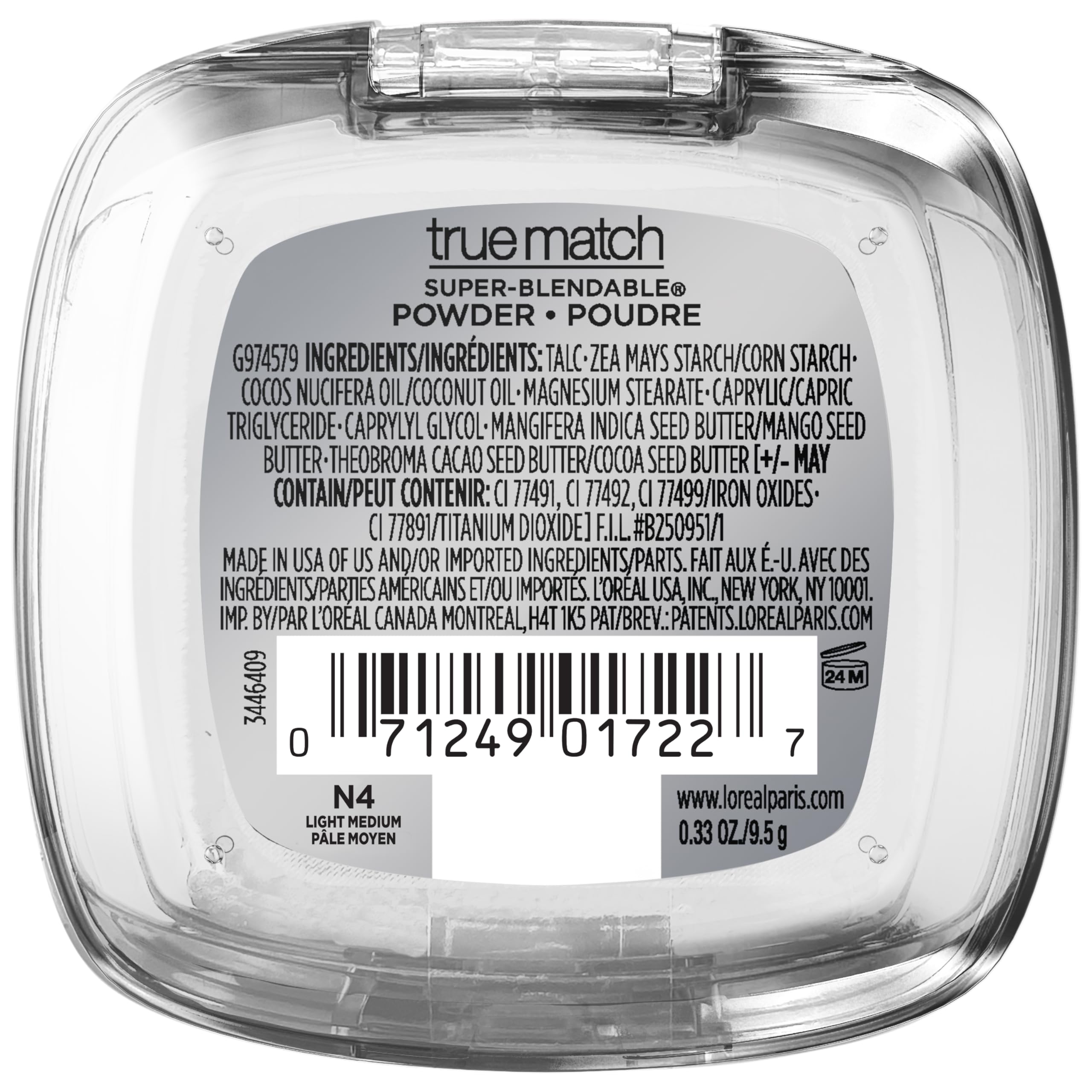 L'Oreal Paris True Match powder pairs with True Match makeup for a cohesive look.