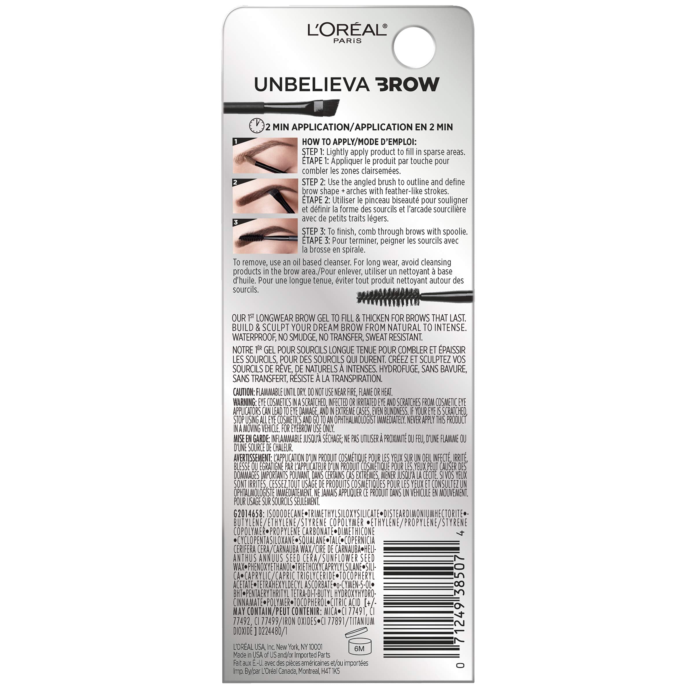 L'Oreal Paris Unbelieva-Brow efecto natural en las cejas.