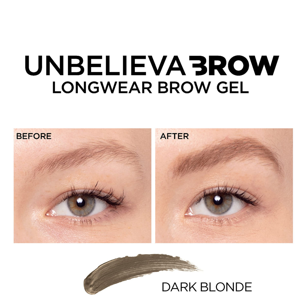 L'Oreal Paris Unbelieva-Brow Gel resistente al agua para uso diario.