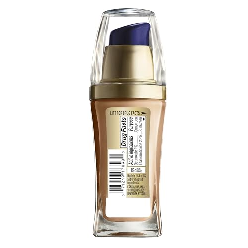 L'Oréal Paris Visible Lift Serum Absolute Foundation tono Beige Sol, hidratante y adecuada para piel.