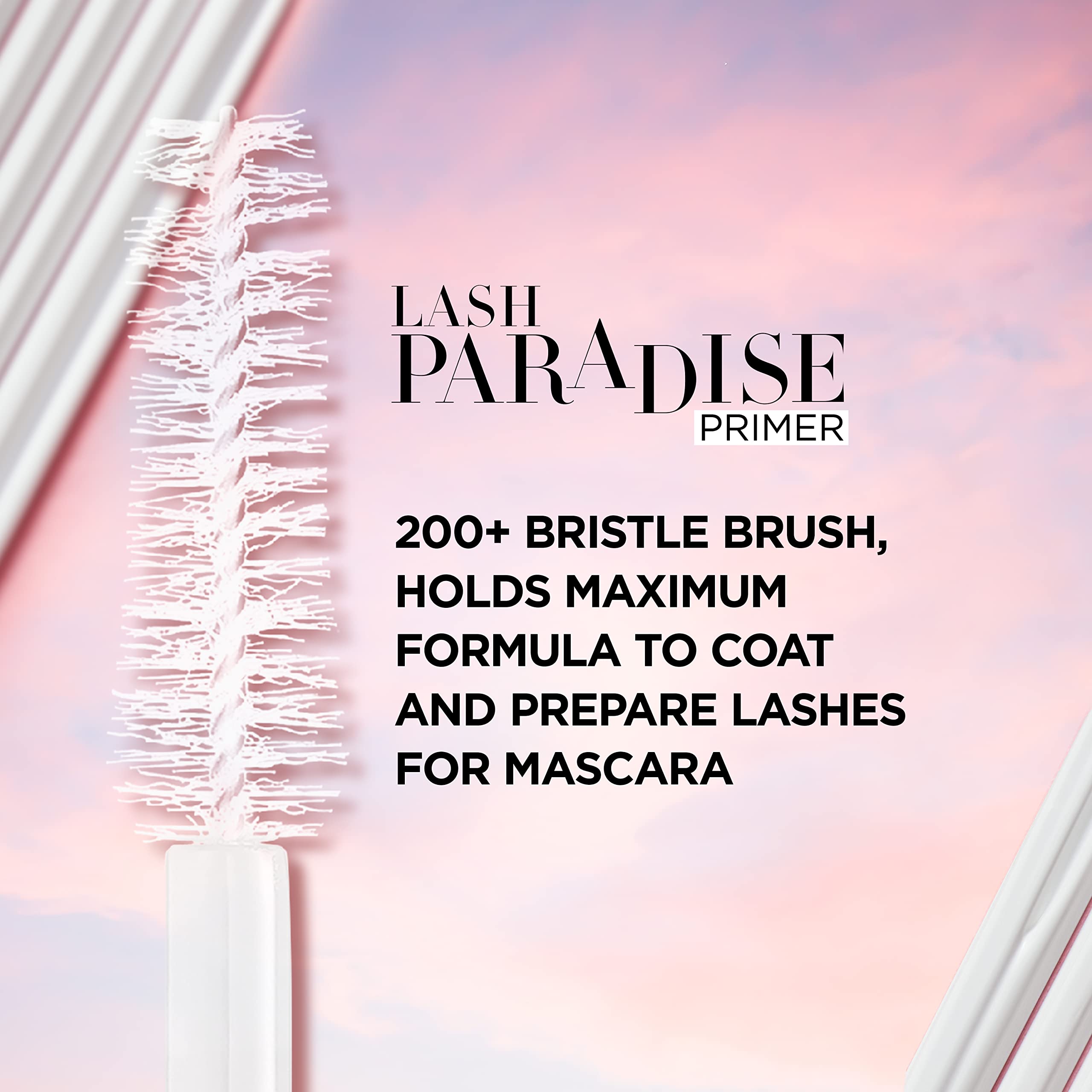 L’Oréal Paris Lash Paradise Primer aplicando base blanca sobre pestañas