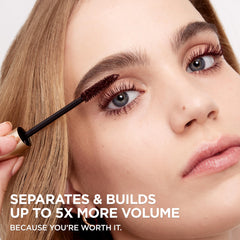 L'Oreal Paris Voluminous Original Mascara, brocha maxima, riza y da tono profundo.