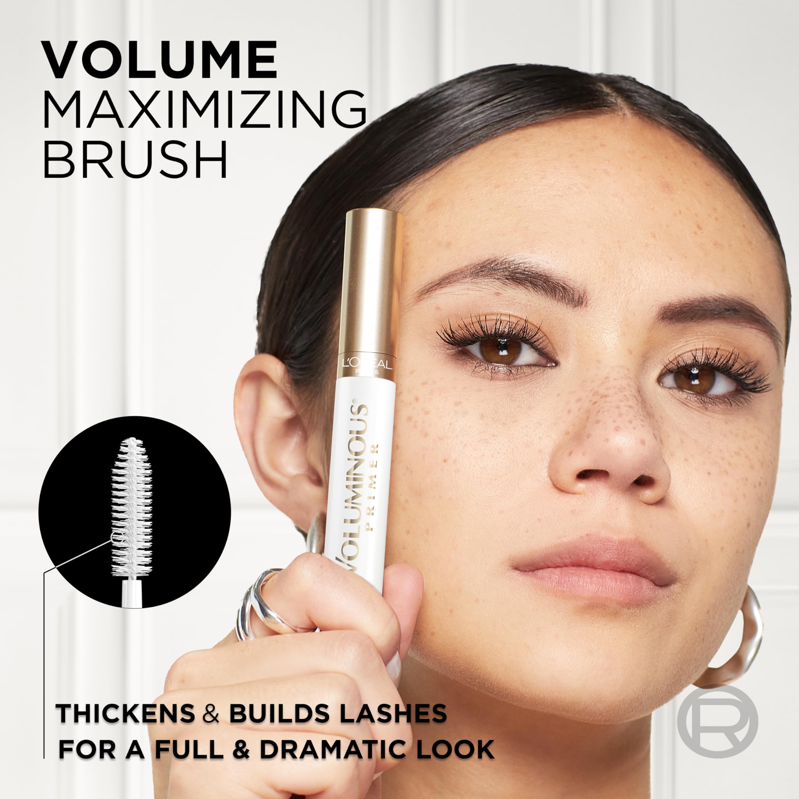L’Oréal Paris Voluminous Primer aporta volumen sin grumos para un resultado limpio.