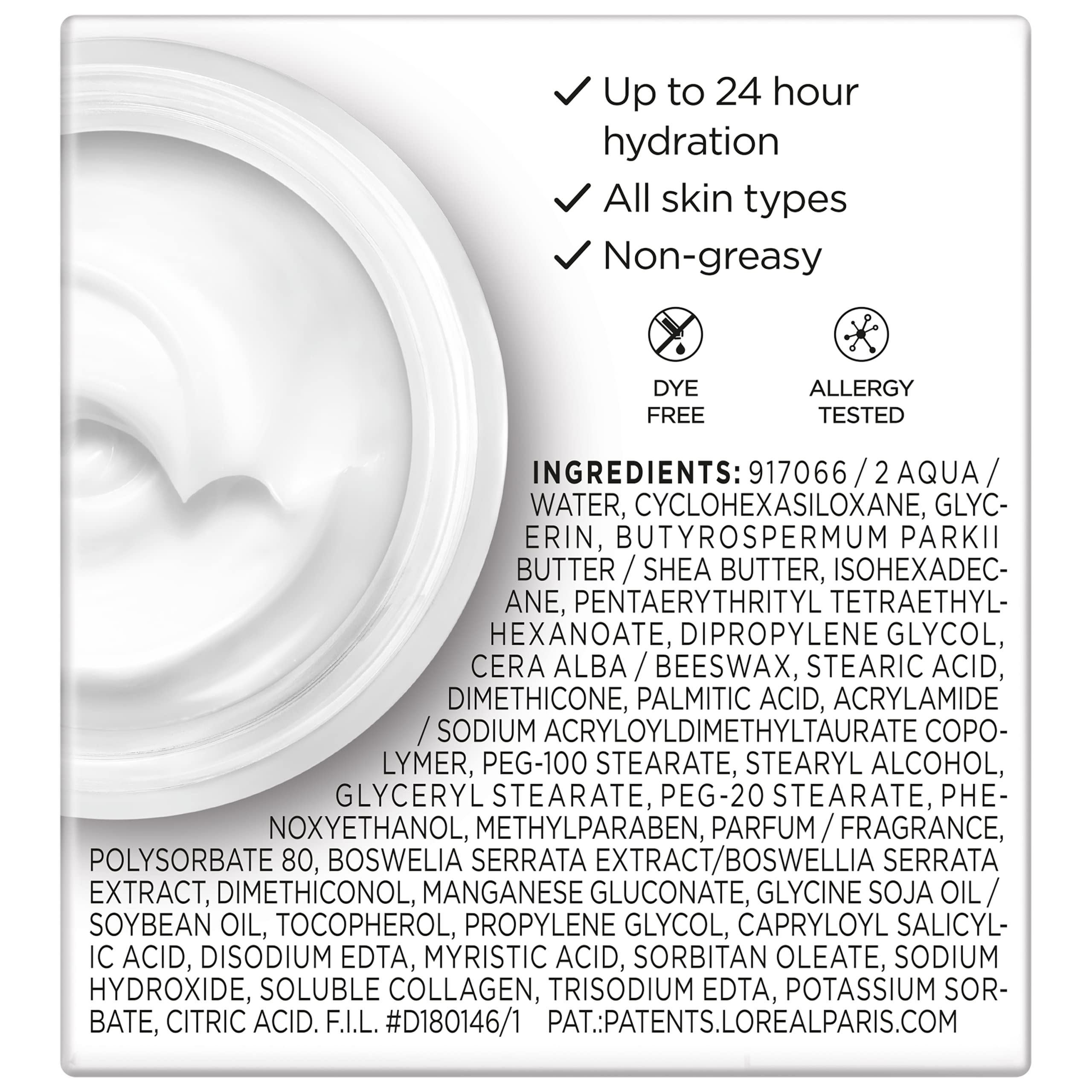 L’Oréal Paris Wrinkle Expert 35+ textura suave no grasa para piel sensible.