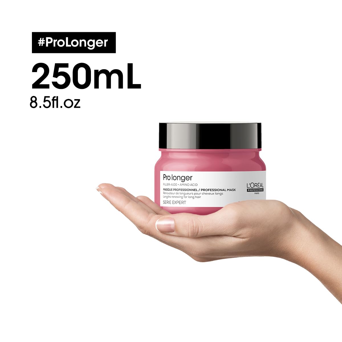 L’Oréal Pro Longer Mask nourishes lengths for a healthier-looking finish.