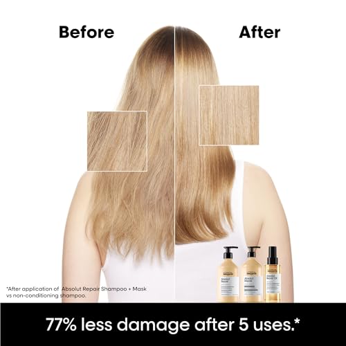 L'Oréal Professionnel Paris Absolut Repair Shampoo lather cleanses hair.