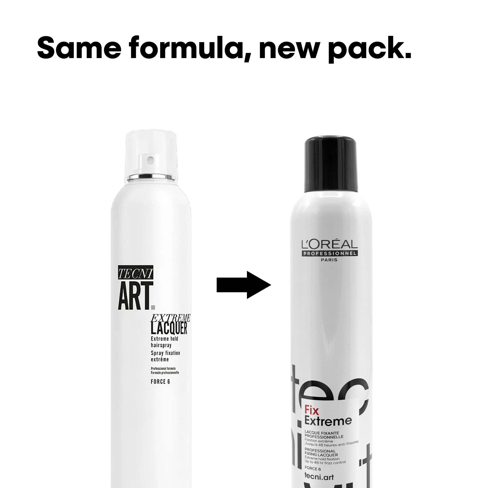 L’Oréal Fix Extreme Lacquer spray nozzle demonstrates quick, even application for lasting style.