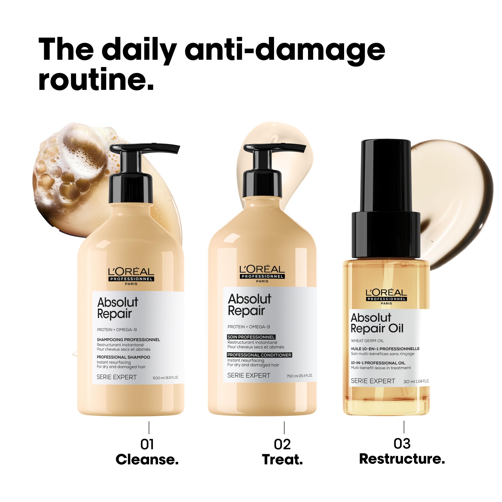 L'Oréal Professionnel Paris Absolut Repair 10-in-1 oil provides shine and manageability.