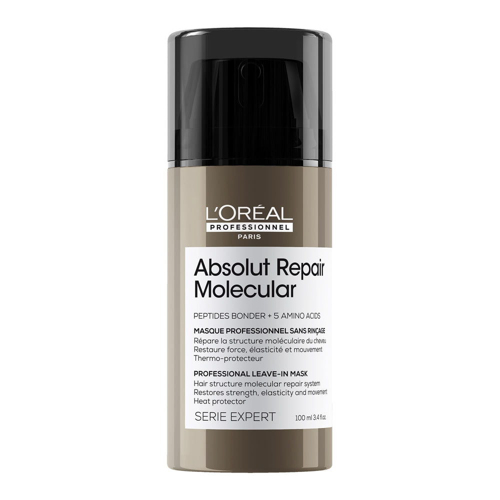 L’Oréal Professionnel Paris Absolut Repair Molecular leave-in bottle close-up for strong, smooth hair