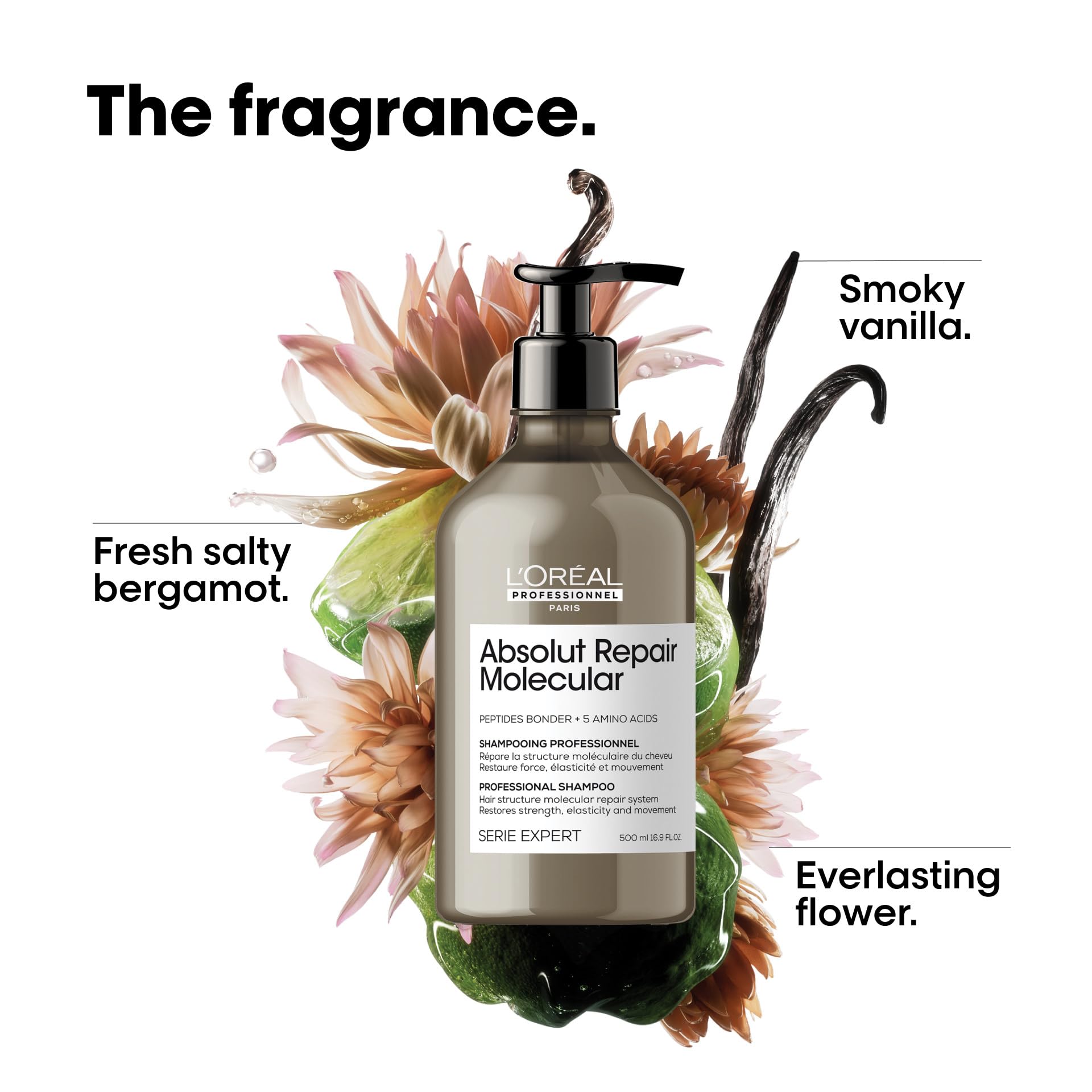 L’Oréal Professionnel Paris Absolut Repair Molecular Shampoo bottle highlighting damaged hair repair