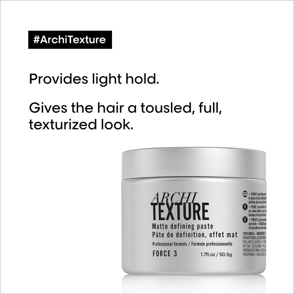 L’Oréal Professionnel Paris Architexture provides a natural matte finish with defined texture.