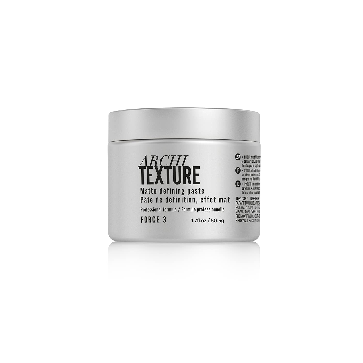L’Oréal Professionnel Paris Architexture pomade jar offers medium hold texture and matte definition.