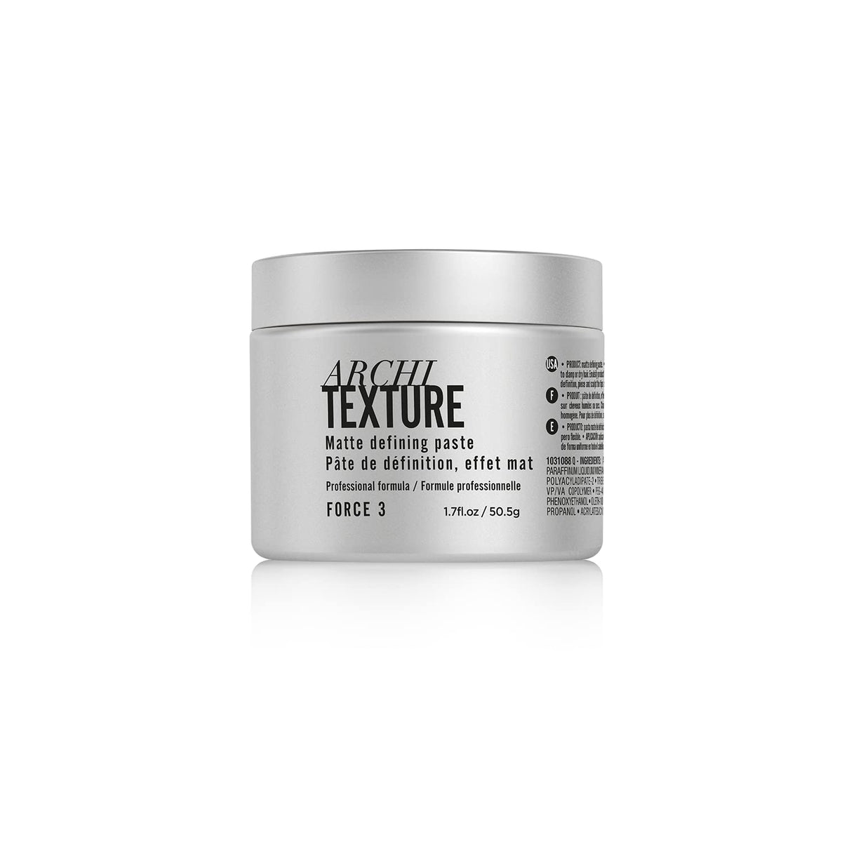 L’Oréal Professionnel Paris Architexture pomade jar offers medium hold texture and matte definition.