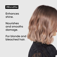 L'Oreal Blondifier fights brass with neutralizing warm tones during rinse