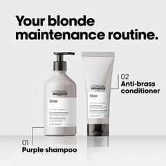 Bottle shown for daily use with L'Oréal Professionnel Paris purple shampoo.