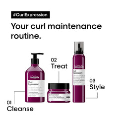 L’Oréal Professionnel Paris Curl Expression 10-in-1 Mousse defines curls with lasting bounce.