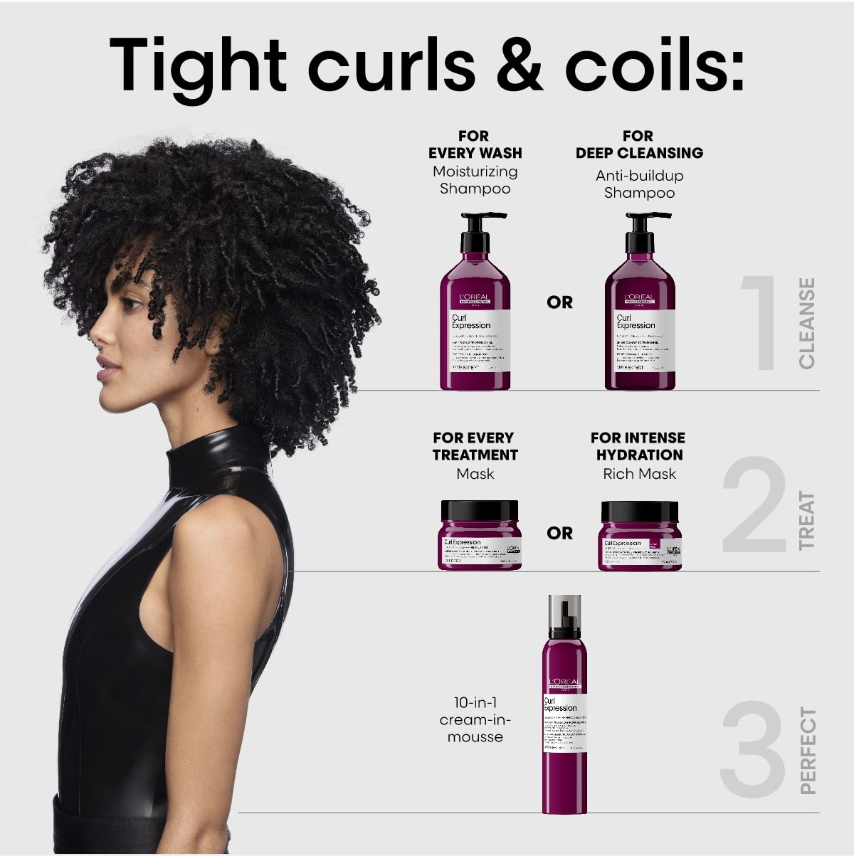 L’Oréal Professionnel Paris Curl Expression 10-in-1 Mousse provides all-day humidity protection for curls.