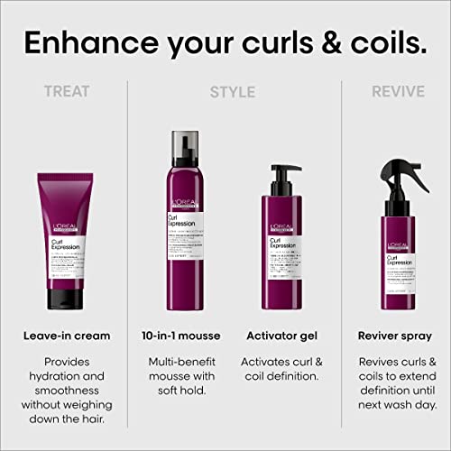 L’Oréal Professionnel Paris Curl Expression 10-in-1 Mousse supports versatile styling routines.