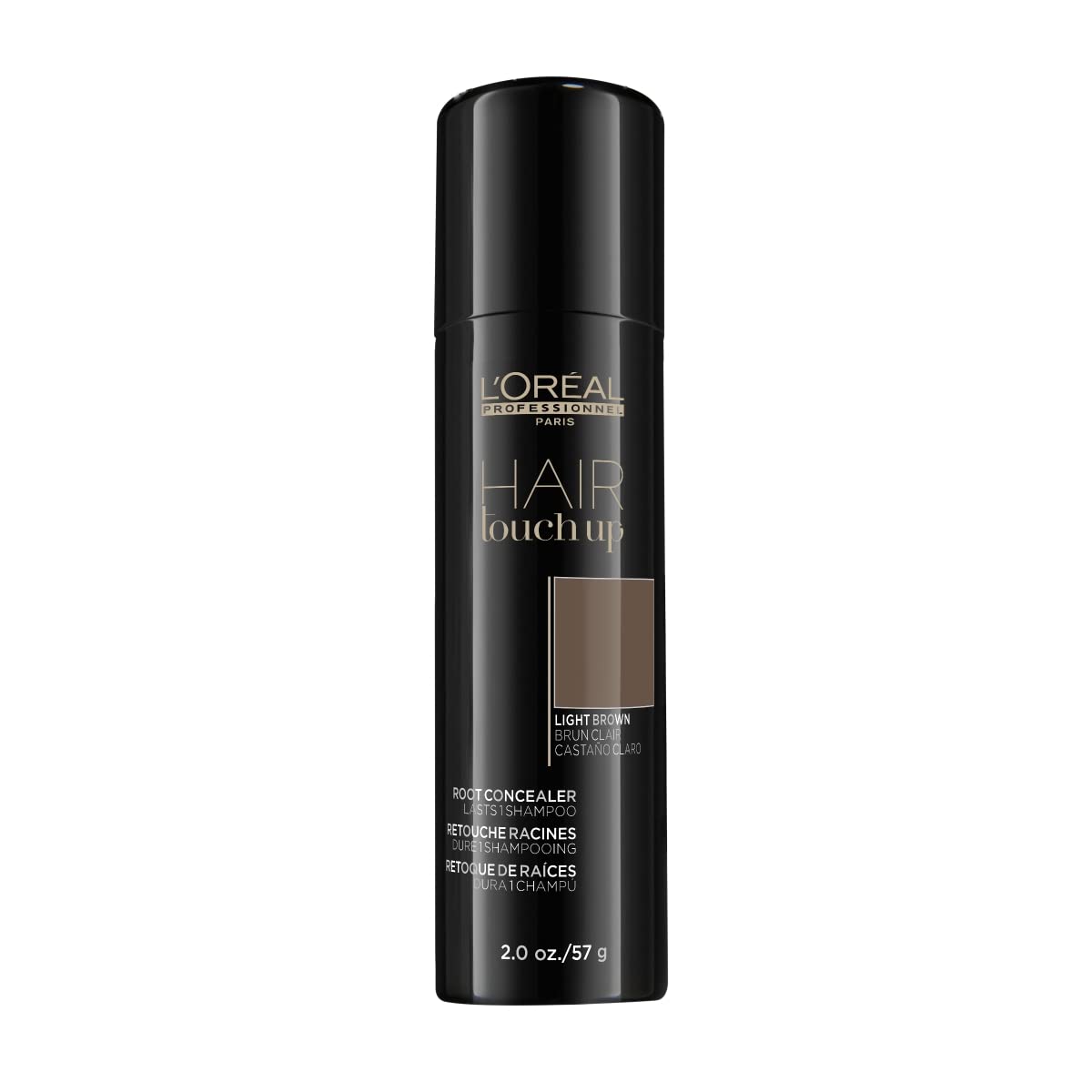 L’Oréal Professionnel Paris Hair Touch Up bottle close-up for quick root concealer use