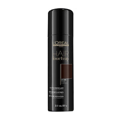 L’Oréal Professionnel Paris Hair Touch Up brown spray bottle conceals roots naturally.
