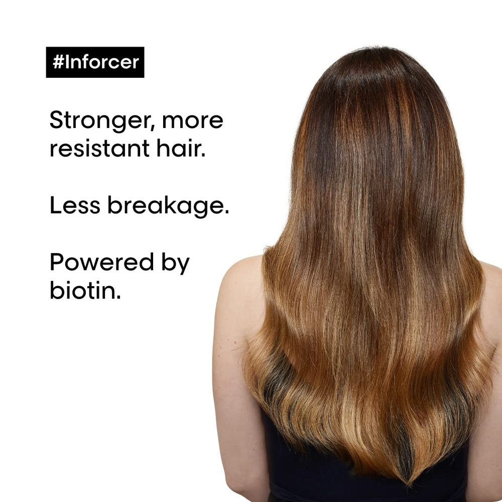 Inforcer duo on shelf with conditioner and mask suggests complete routine