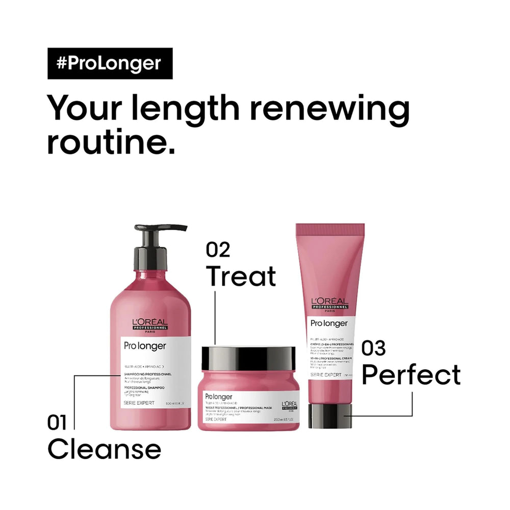 L’Oréal Professionnel Paris Pro Longer heat protectant cream in use for quick styling without rinsing.
