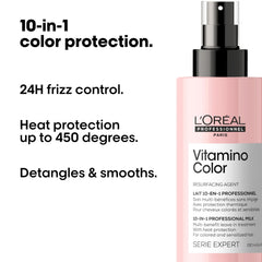 Heat protection up to 450F helps styling color-treated hair safely