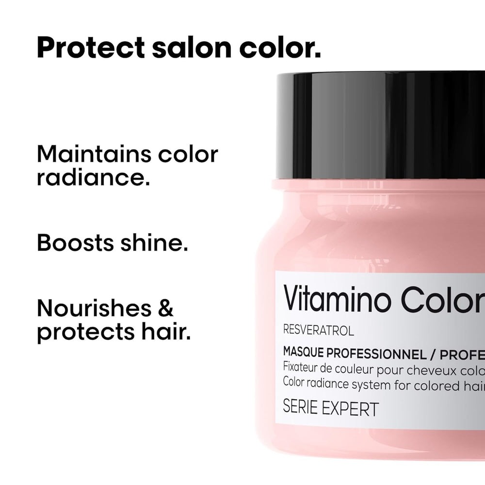 Vitamino Color Hair Mask demonstrates color glow and shine