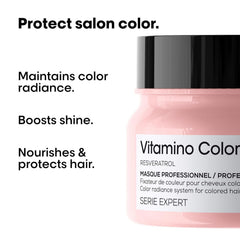 Vitamino Color Hair Mask demonstrates color glow and shine