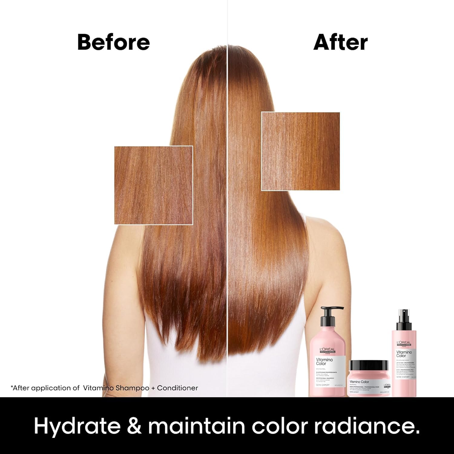 Learn about the creamy texture of the Vitamino Color Mask for detangling and smoothness