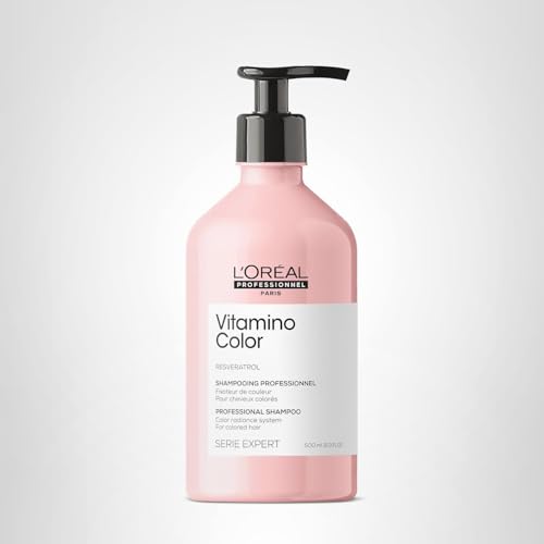 Vitamino Color Shampoo creamy lather closeup, gentle cleansing for color-treated hair.