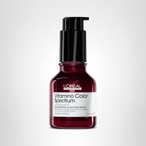 Glass-like shine finish from L’Oréal Vitamino Color Spectrum serum.
