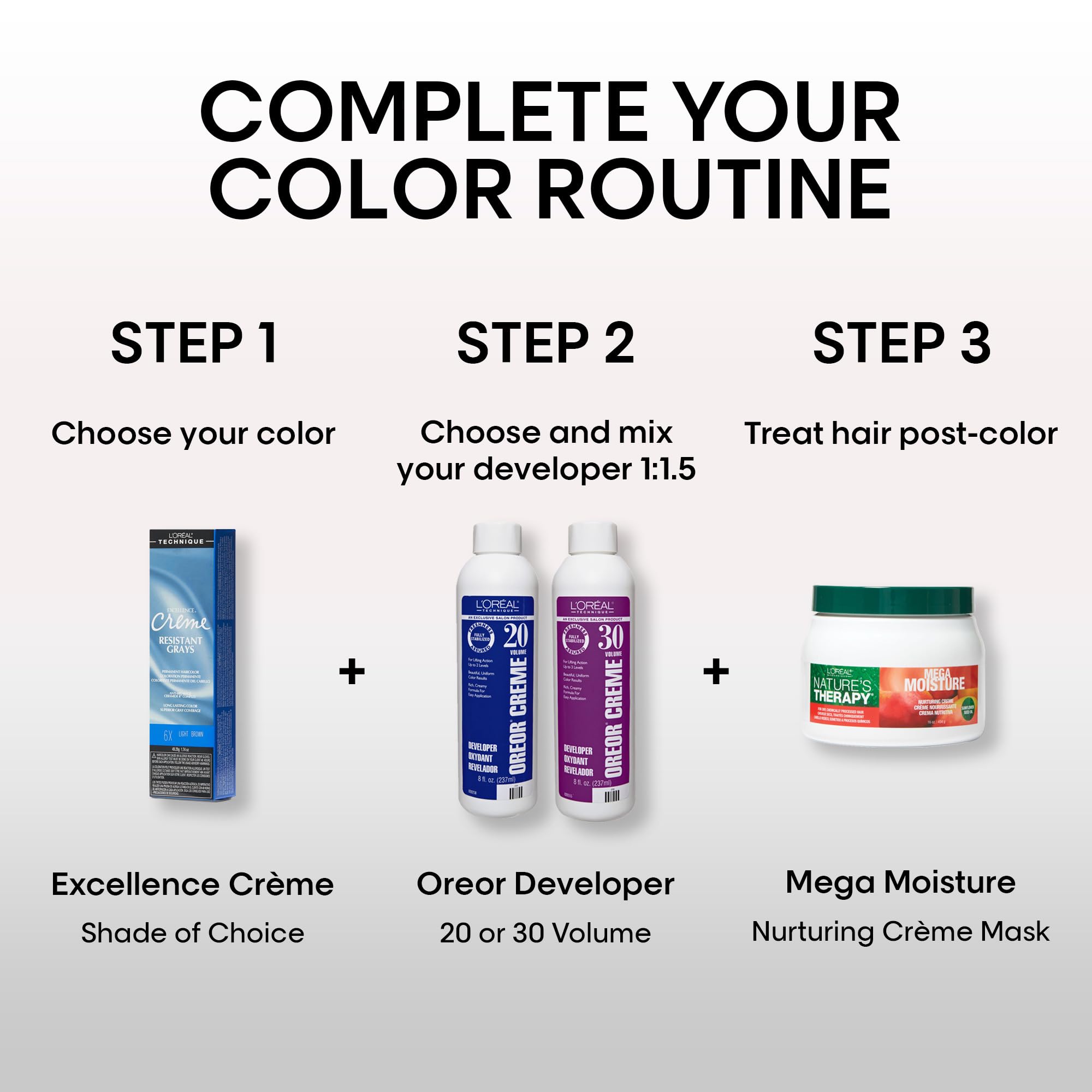 L'Oreal Technique Excellence Creme Auto-Protection Conditioning System protects hair during coloring