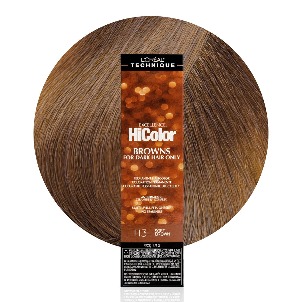L'Oreal Technique HiColor Browns and Blondes cream colors dark hair evenly with no brassiness.