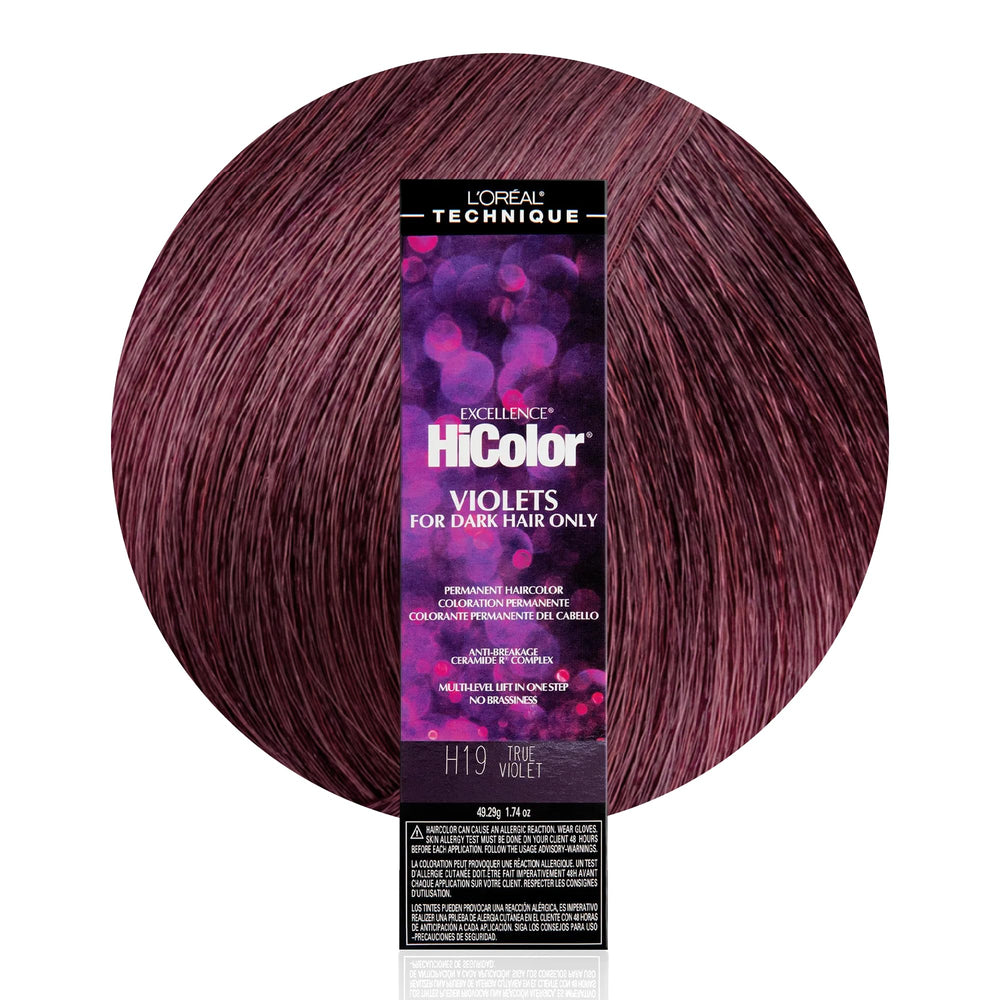 L'OREAL TECHNIQUE HiColor deep violet cream-tube offering dramatic dark-hair lift